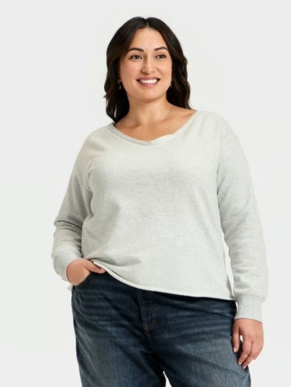 Universal Thread Women's Oversized Sweatshirt, XXL - Heather Gray
